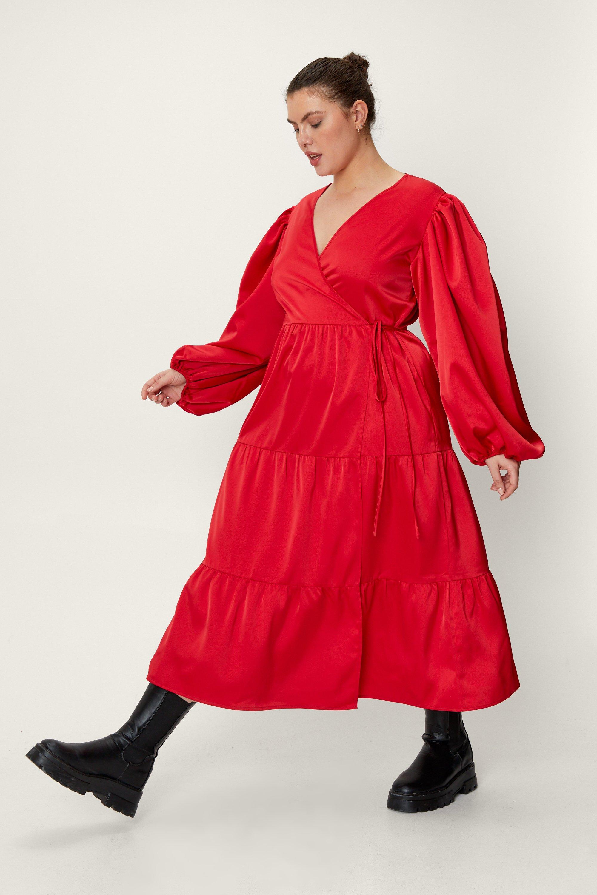 Plus Size Satin Wrap Maxi Dress | Nasty Gal